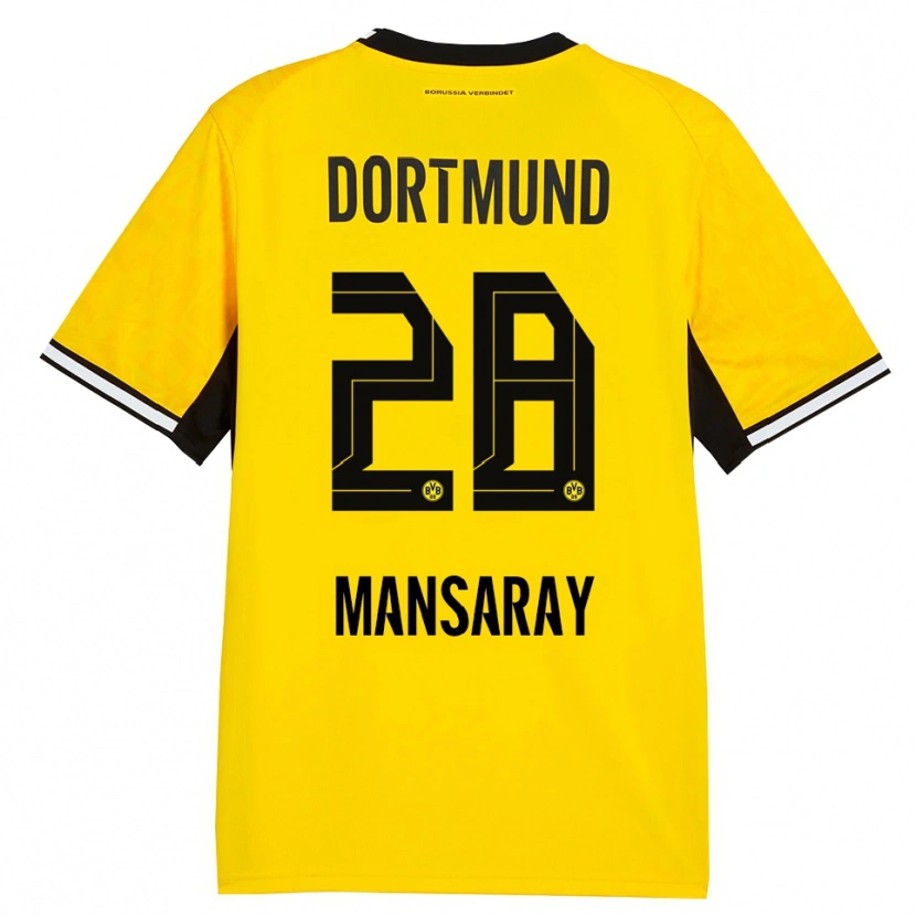 Danxen Kinder Ismael Mansaray #28 Gelb Schwarz Weiß Heimtrikot Trikot 2026/27 T-Shirt