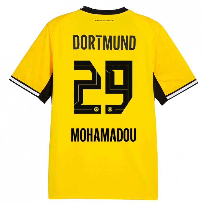 Danxen Kinder Hamzath Mohamadou #29 Gelb Schwarz Weiß Heimtrikot Trikot 2026/27 T-Shirt