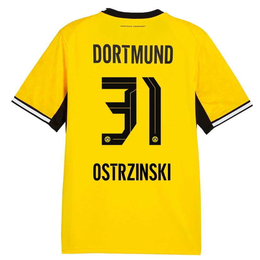 Danxen Kinder Silas Ostrzinski #31 Gelb Schwarz Weiß Heimtrikot Trikot 2026/27 T-Shirt
