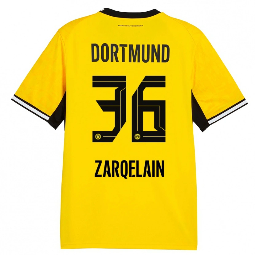 Danxen Kinder Fadi Zarqelain #36 Gelb Schwarz Weiß Heimtrikot Trikot 2026/27 T-Shirt