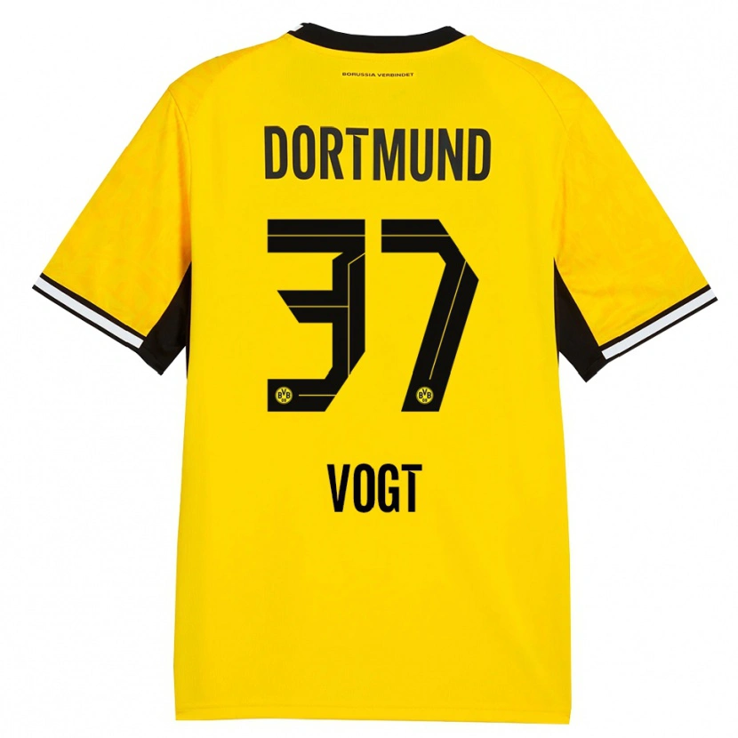 Danxen Kinder Levin Vogt #37 Gelb Schwarz Weiß Heimtrikot Trikot 2026/27 T-Shirt