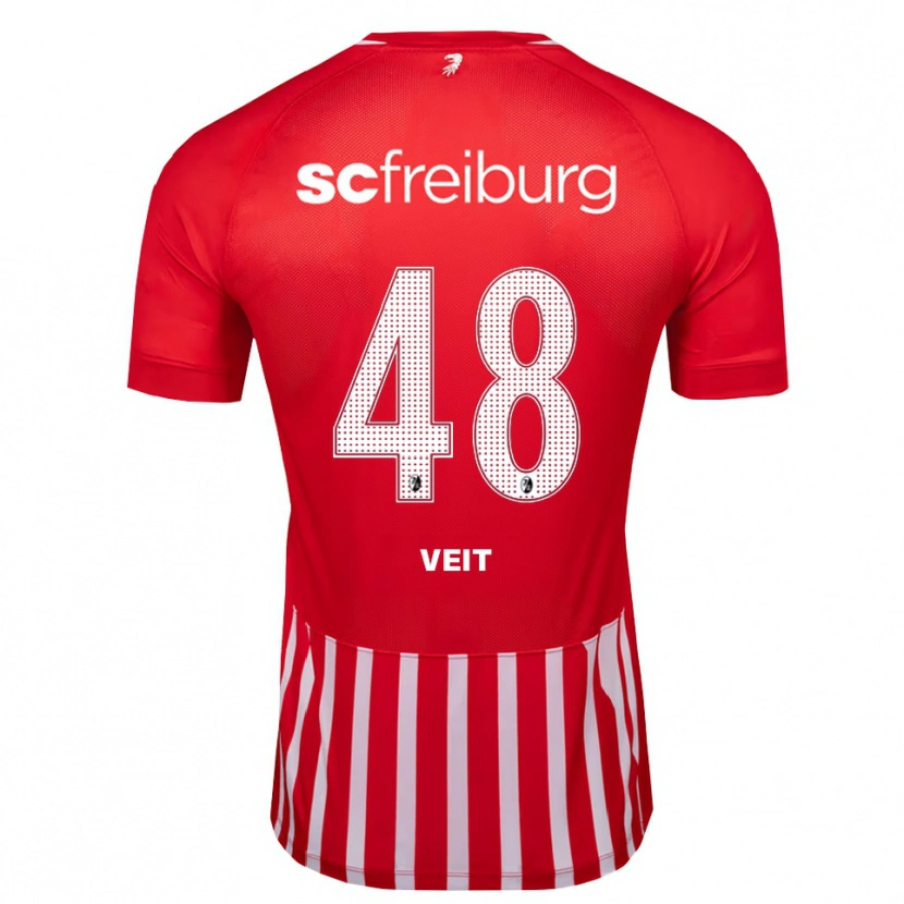 Danxen Kinder Jannik Veit #48 Rot Weiß Schwarz Heimtrikot Trikot 2026/27 T-Shirt