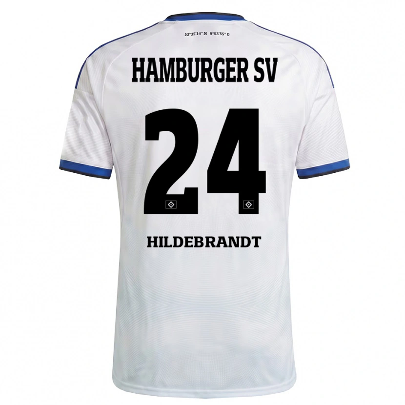 Danxen Kinder Tjark Hildebrandt #24 Weiß Schwarz Blau Heimtrikot Trikot 2026/27 T-Shirt