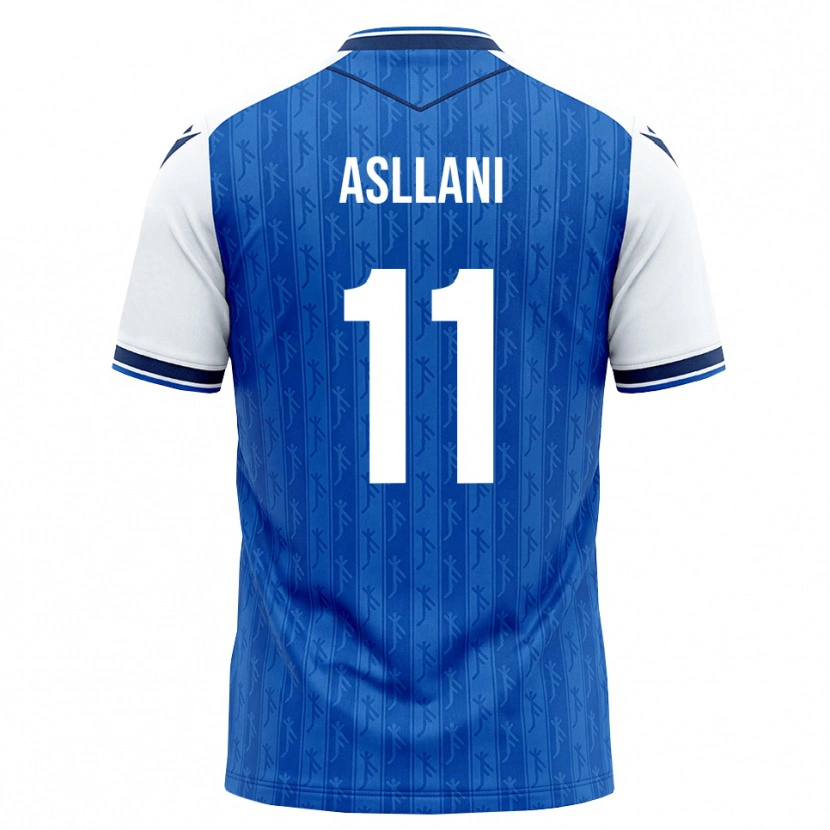 Danxen Kinder Fisnik Asllani #11 Königsblau Weiß Heimtrikot Trikot 2026/27 T-Shirt