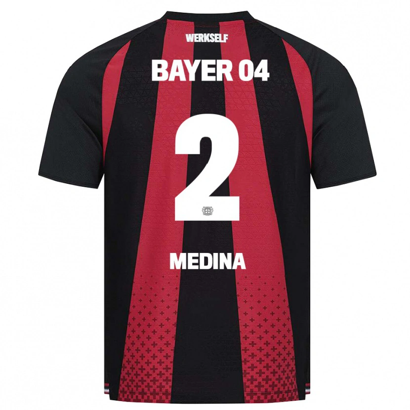 Danxen Kinder Facundo Medina #2 Schwarz Weiß Rot Heimtrikot Trikot 2026/27 T-Shirt