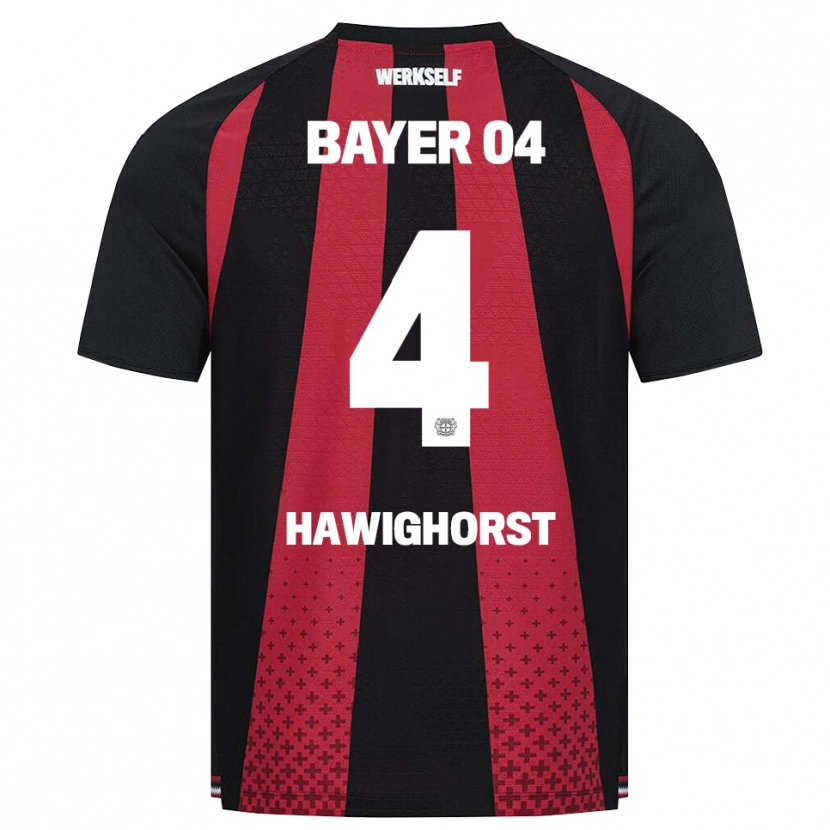 Danxen Kinder Ben Hawighorst #4 Schwarz Weiß Rot Heimtrikot Trikot 2026/27 T-Shirt