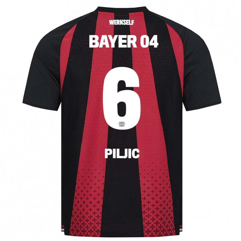 Danxen Kinder Katharina Piljic #6 Schwarz Weiß Rot Heimtrikot Trikot 2026/27 T-Shirt