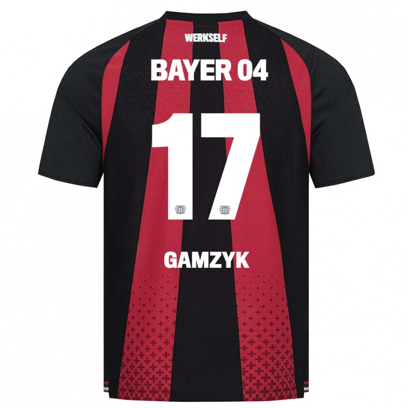 Danxen Kinder Andriy Gamzyk #17 Schwarz Weiß Rot Heimtrikot Trikot 2026/27 T-Shirt