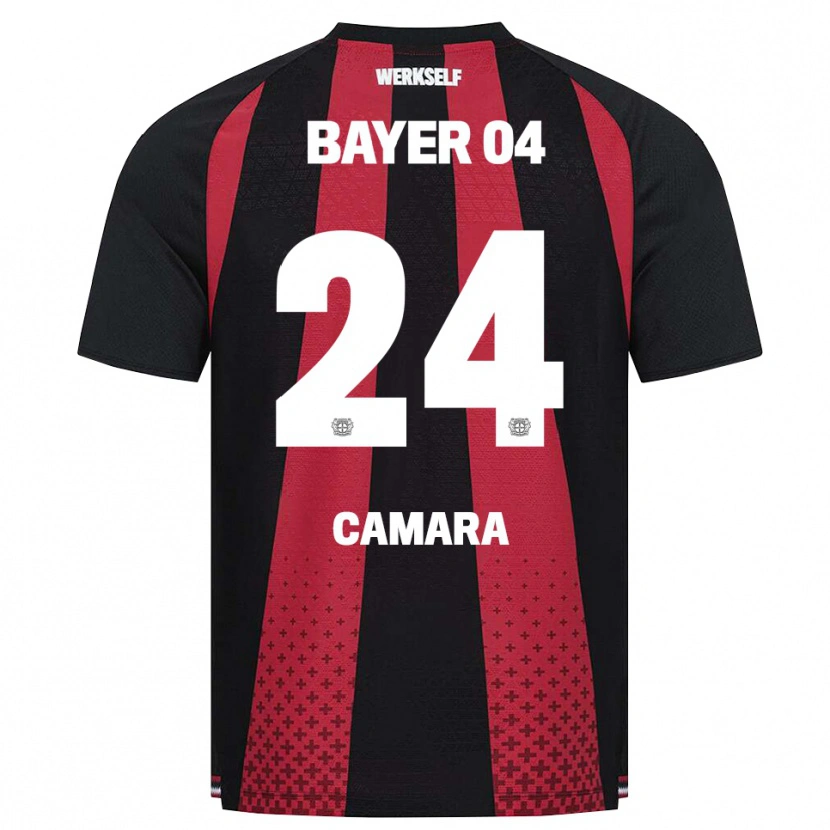 Danxen Kinder Nourdine Camara #24 Schwarz Weiß Rot Heimtrikot Trikot 2026/27 T-Shirt