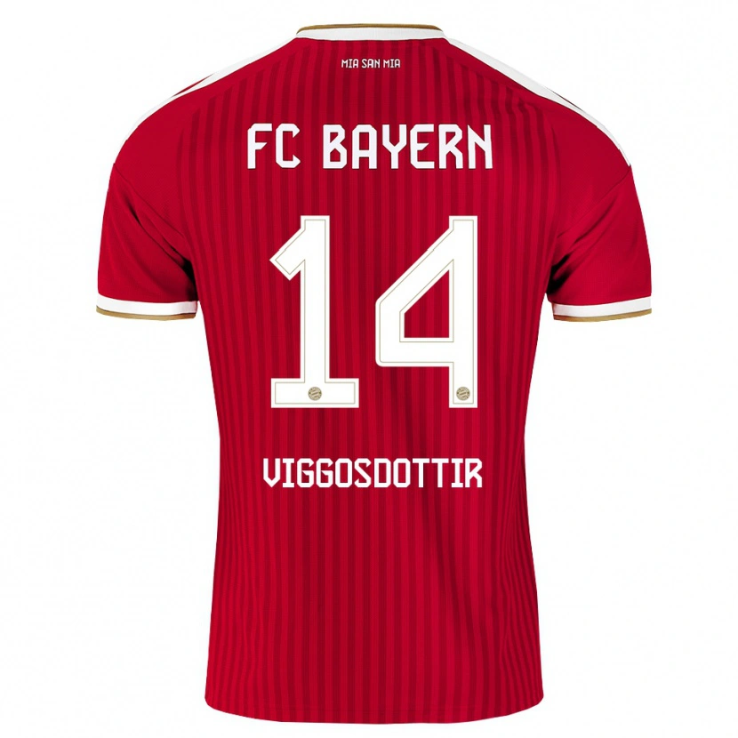 Danxen Kinder Glodis Perla Viggosdottir #14 Rot Weiß Blau Heimtrikot Trikot 2026/27 T-Shirt