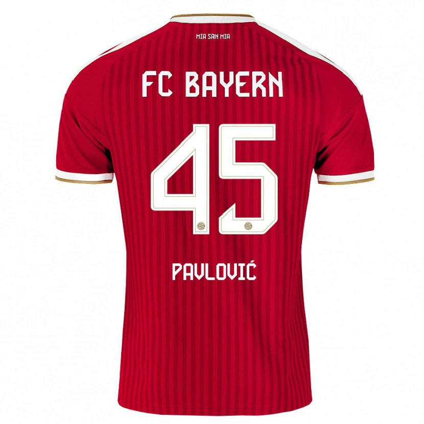 Danxen Kinder Aleksandar Pavlovic #45 Rot Weiß Blau Heimtrikot Trikot 2026/27 T-Shirt