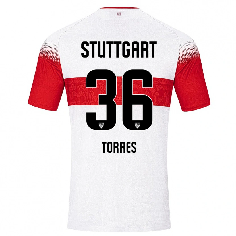 Danxen Kinder Yohann Torres #36 Weiß Rot Gelb Heimtrikot Trikot 2026/27 T-Shirt