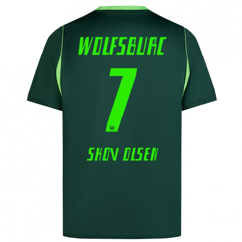 Danxen Kinder Andreas Skov Olsen #7 Dunkelgrün Weiß Heimtrikot Trikot 2026/27 T-Shirt