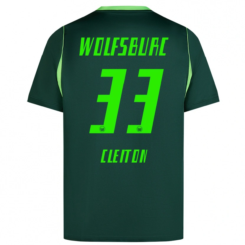 Danxen Kinder Cleiton Santana Dos Santos #33 Dunkelgrün Weiß Heimtrikot Trikot 2026/27 T-Shirt