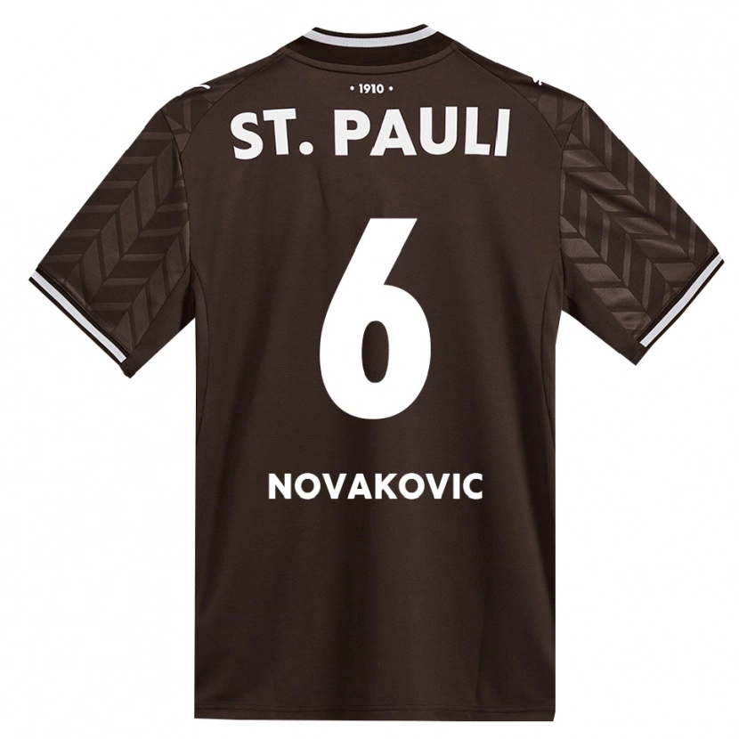 Danxen Kinder Milivoje Novakovic #6 Kaffee Weiß Heimtrikot Trikot 2026/27 T-Shirt