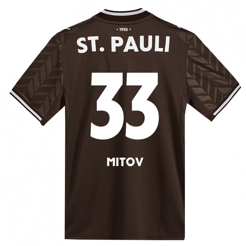 Danxen Kinder Dimitar Mitov #33 Kaffee Weiß Heimtrikot Trikot 2026/27 T-Shirt