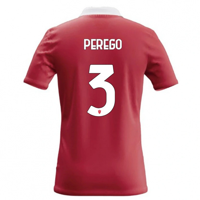 Danxen Kinder Gregorio Perego #3 Rot Weiß Heimtrikot Trikot 2026/27 T-Shirt