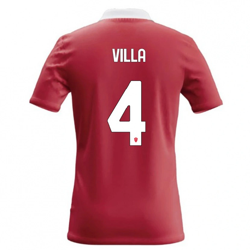 Danxen Kinder Manuel Villa #4 Rot Weiß Heimtrikot Trikot 2026/27 T-Shirt