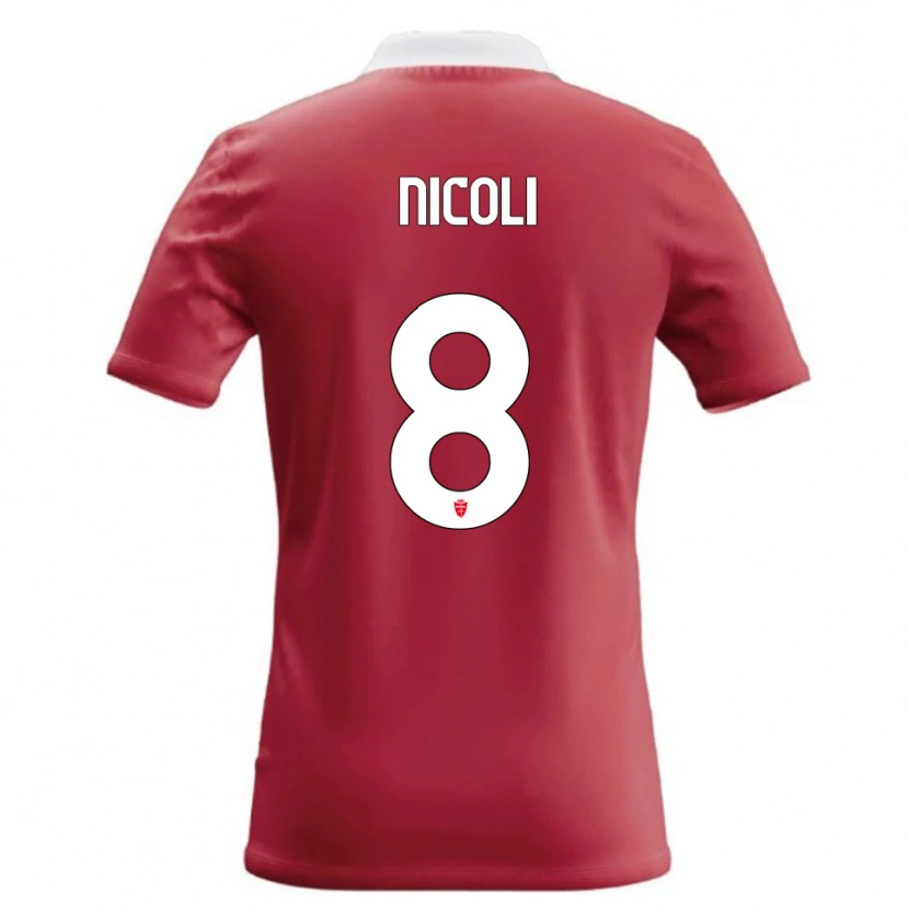 Danxen Kinder Andrea Nicoli #8 Rot Weiß Heimtrikot Trikot 2026/27 T-Shirt