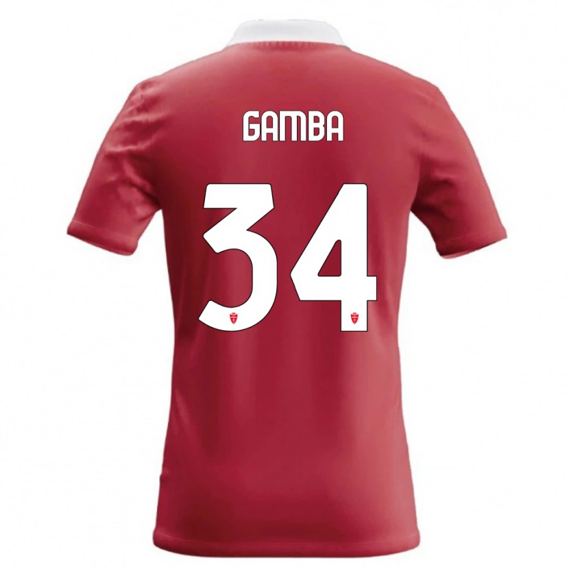 Danxen Kinder Alberto Gamba #34 Rot Weiß Heimtrikot Trikot 2026/27 T-Shirt
