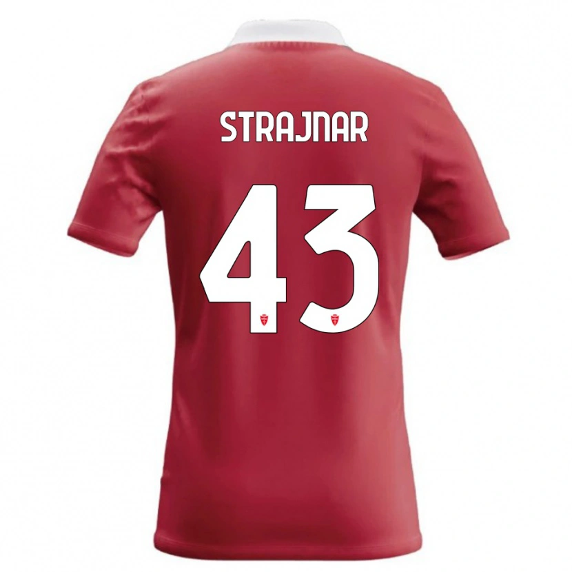 Danxen Kinder Aljaz Strajnar #43 Rot Weiß Heimtrikot Trikot 2026/27 T-Shirt
