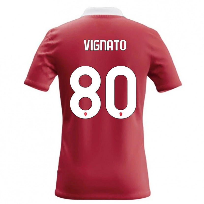 Danxen Kinder Samuele Vignato #80 Rot Weiß Heimtrikot Trikot 2026/27 T-Shirt