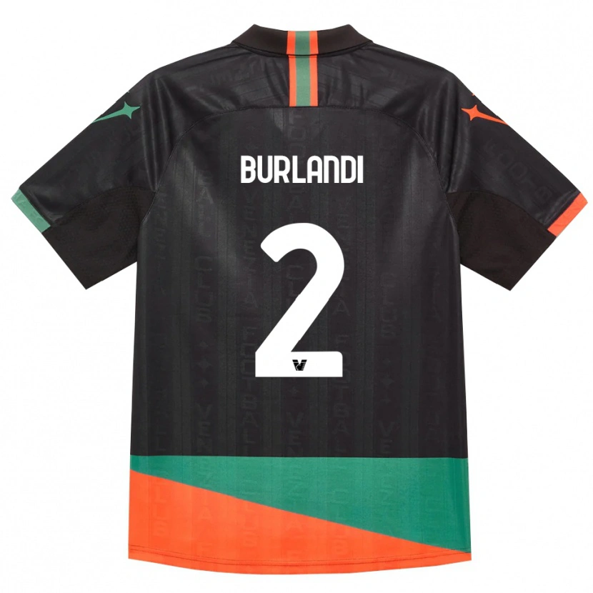 Danxen Kinder Alessandro Burlandi #2 Schwarz Orange Grün Heimtrikot Trikot 2026/27 T-Shirt