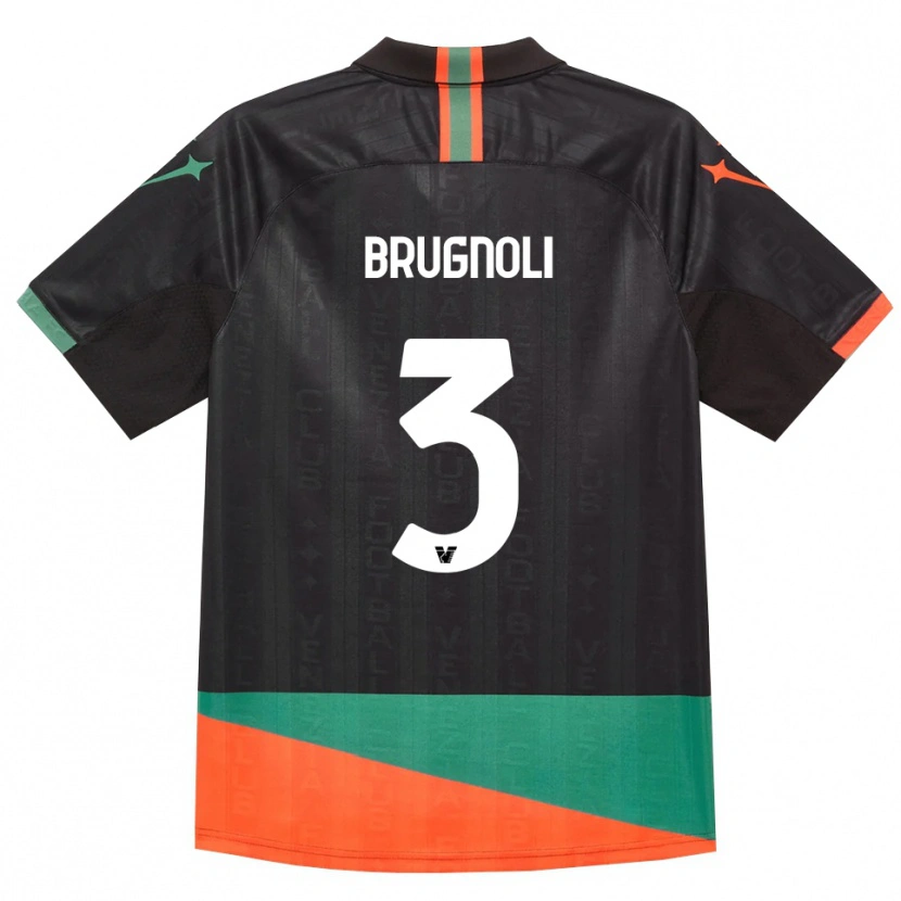 Danxen Kinder Lorenzo Brugnoli #3 Schwarz Orange Grün Heimtrikot Trikot 2026/27 T-Shirt