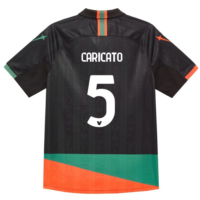 Danxen Kinder Tiziano Caricato #5 Schwarz Orange Grün Heimtrikot Trikot 2026/27 T-Shirt