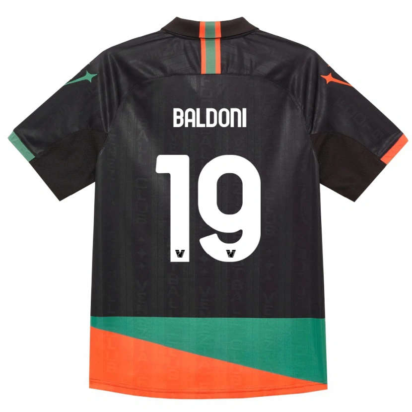 Danxen Kinder Edoardo Baldoni #19 Schwarz Orange Grün Heimtrikot Trikot 2026/27 T-Shirt