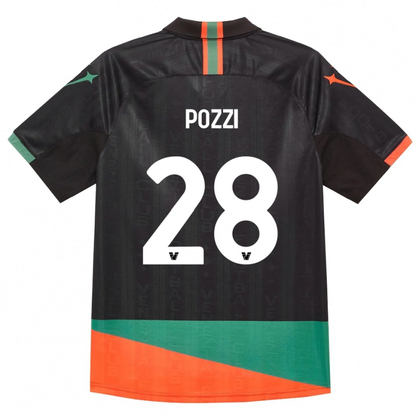 Danxen Kinder Alessio Pozzi #28 Schwarz Orange Grün Heimtrikot Trikot 2026/27 T-Shirt