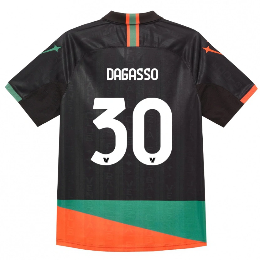 Danxen Kinder Matteo Dagasso #30 Schwarz Orange Grün Heimtrikot Trikot 2026/27 T-Shirt