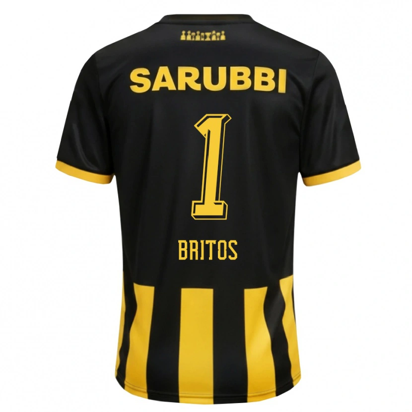 Danxen Kinder Sebastián Britos #1 Schwarz Gelb Heimtrikot Trikot 2026/27 T-Shirt
