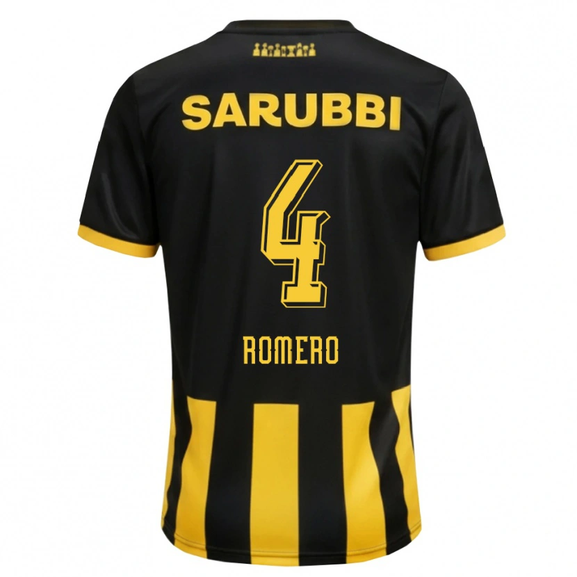 Danxen Kinder Franco Romero #4 Schwarz Gelb Heimtrikot Trikot 2026/27 T-Shirt