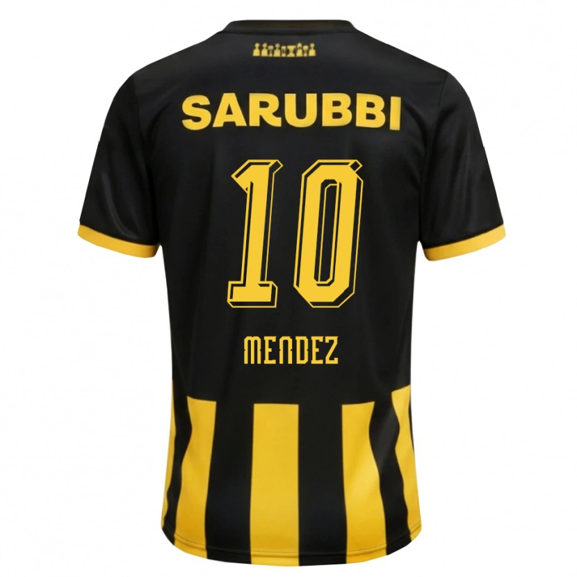 Danxen Kinder Kevin Méndez #10 Schwarz Gelb Heimtrikot Trikot 2026/27 T-Shirt