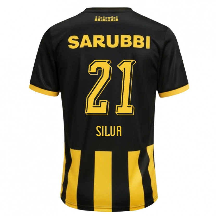 Danxen Kinder Gastón Silva #21 Schwarz Gelb Heimtrikot Trikot 2026/27 T-Shirt