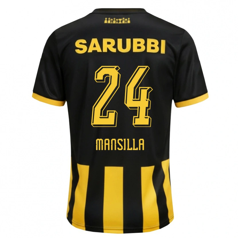 Danxen Kinder Brian Mansilla #24 Schwarz Gelb Heimtrikot Trikot 2026/27 T-Shirt