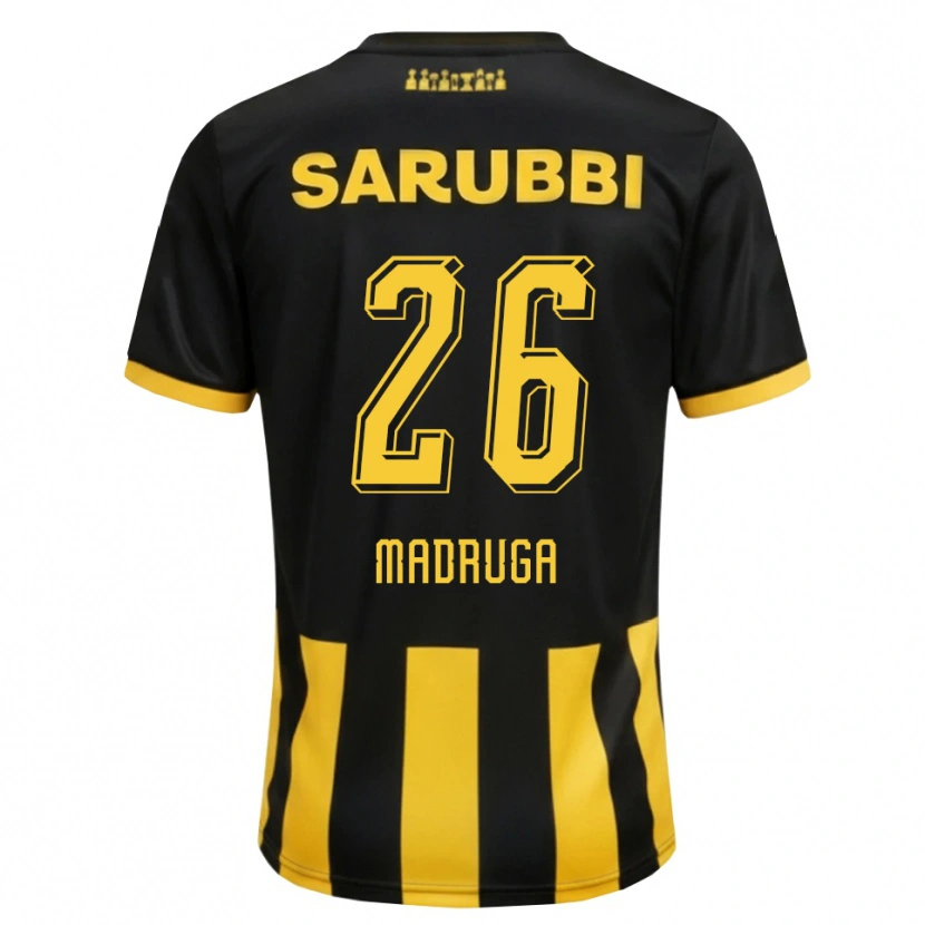 Danxen Kinder Andrés Madruga #26 Schwarz Gelb Heimtrikot Trikot 2026/27 T-Shirt