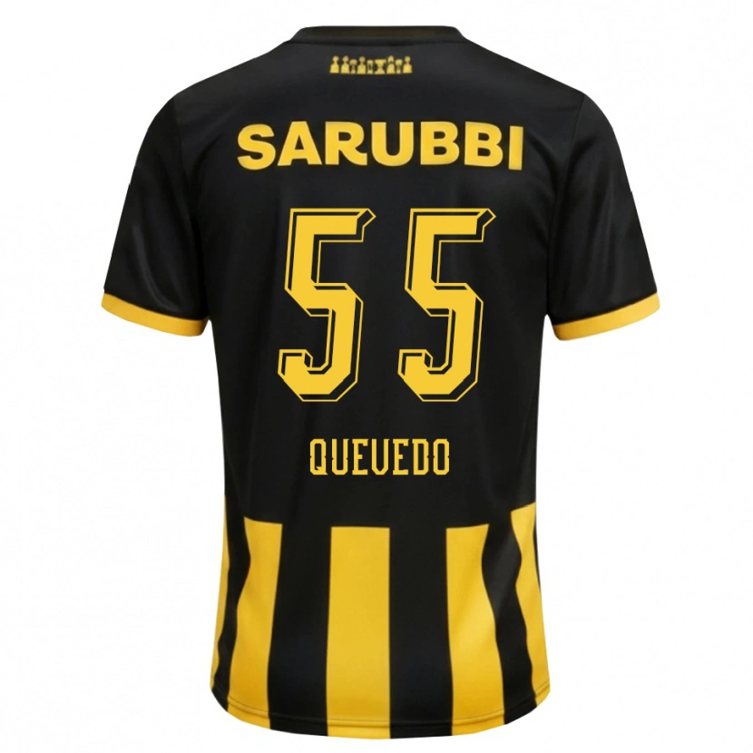 Danxen Kinder Juan Quevedo #55 Schwarz Gelb Heimtrikot Trikot 2026/27 T-Shirt