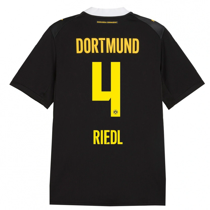 Danxen Kinder Jan-Luca Riedl #4 Schwarz Rot Gelb Auswärtstrikot Trikot 2026/27 T-Shirt