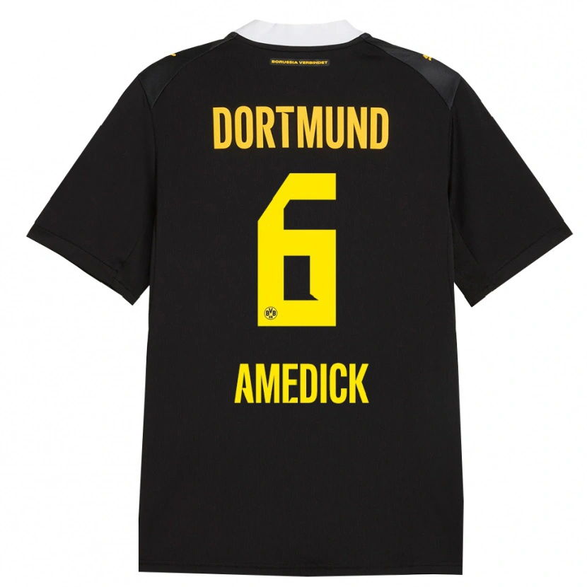 Danxen Kinder Maik Amedick #6 Schwarz Rot Gelb Auswärtstrikot Trikot 2026/27 T-Shirt