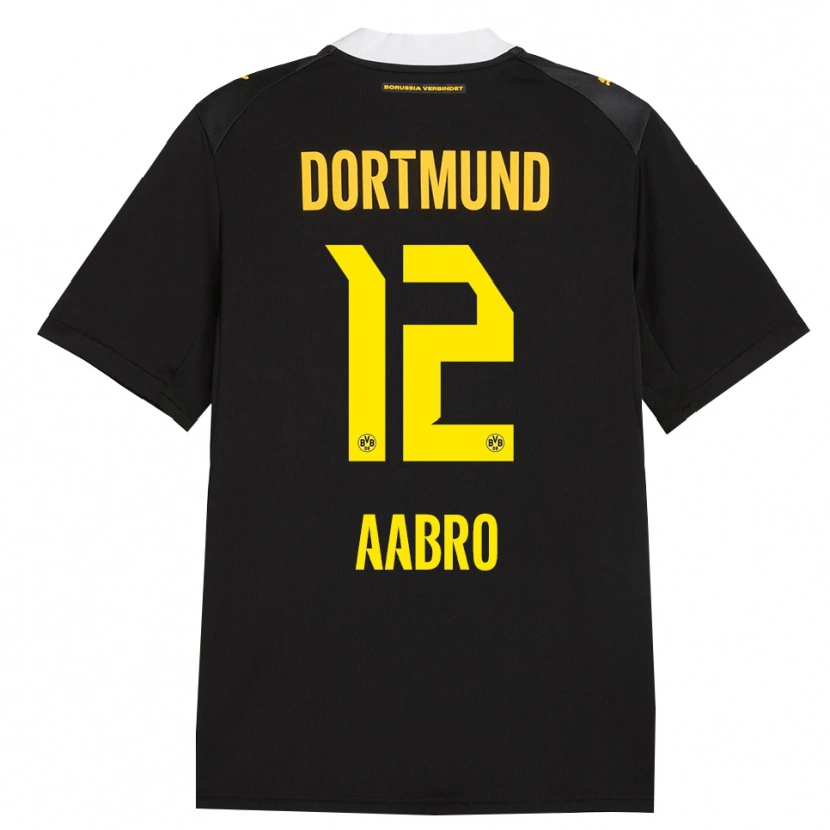 Danxen Kinder Gustav Aabro #12 Schwarz Rot Gelb Auswärtstrikot Trikot 2026/27 T-Shirt