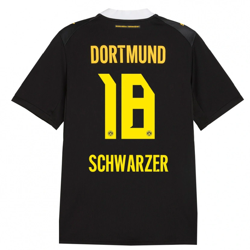 Danxen Kinder Jonas Schwarzer #18 Schwarz Rot Gelb Auswärtstrikot Trikot 2026/27 T-Shirt