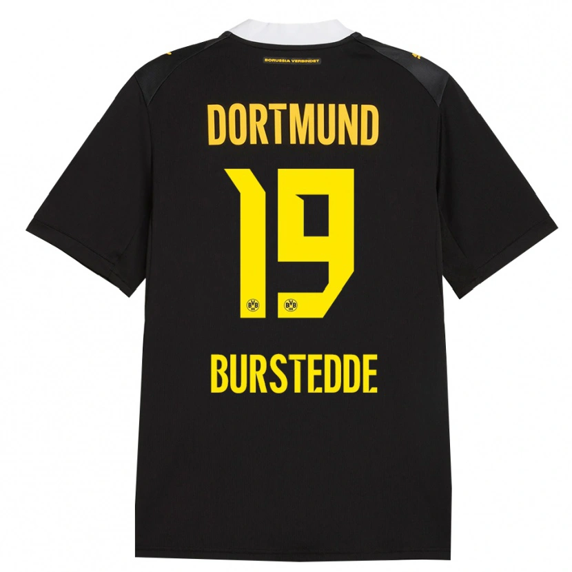 Danxen Kinder Joshua Burstedde #19 Schwarz Rot Gelb Auswärtstrikot Trikot 2026/27 T-Shirt