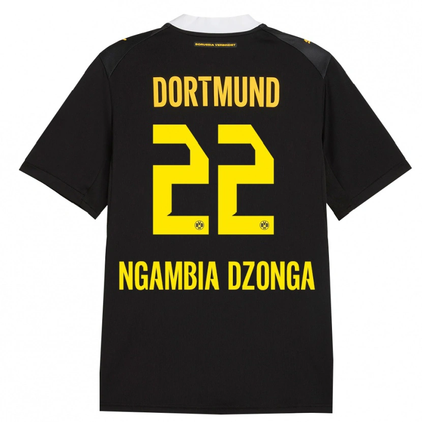 Danxen Kinder Diego Ngambia #22 Schwarz Rot Gelb Auswärtstrikot Trikot 2026/27 T-Shirt