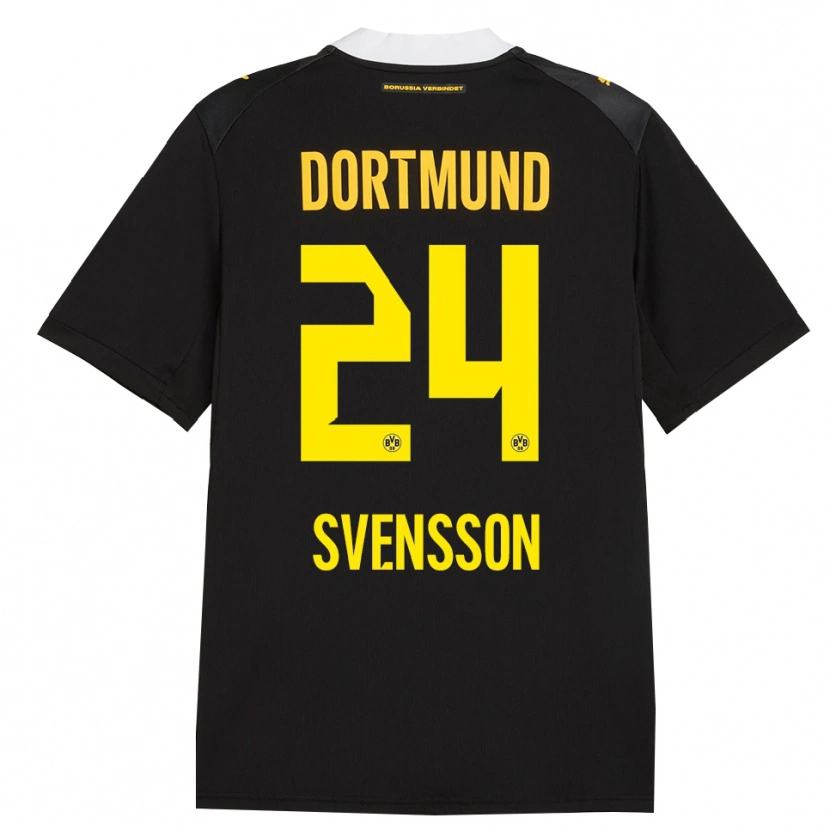 Danxen Kinder Daniel Svensson #24 Schwarz Rot Gelb Auswärtstrikot Trikot 2026/27 T-Shirt