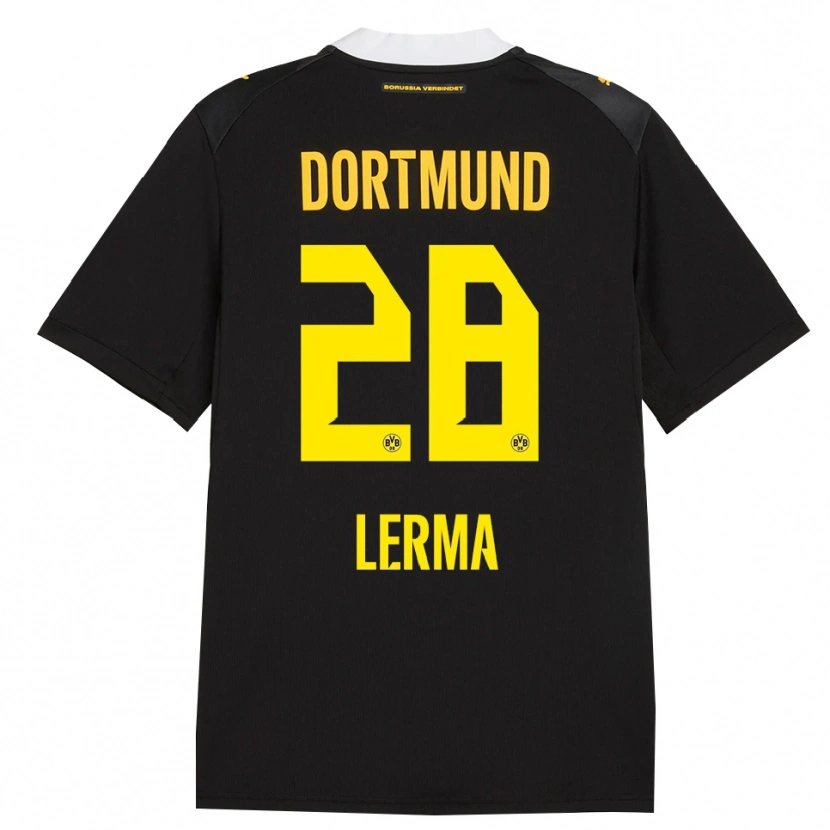 Danxen Kinder Justin Lerma #28 Schwarz Rot Gelb Auswärtstrikot Trikot 2026/27 T-Shirt
