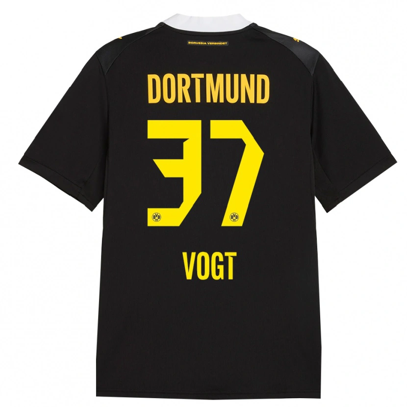 Danxen Kinder Levin Vogt #37 Schwarz Rot Gelb Auswärtstrikot Trikot 2026/27 T-Shirt