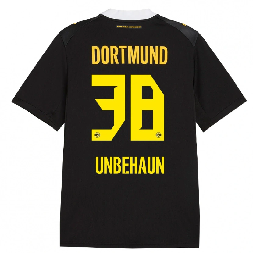 Danxen Kinder Luca Unbehaun #38 Schwarz Rot Gelb Auswärtstrikot Trikot 2026/27 T-Shirt