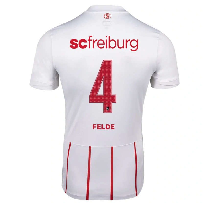 Danxen Kinder Meret Felde #4 Weiß Rot Gelb Auswärtstrikot Trikot 2026/27 T-Shirt